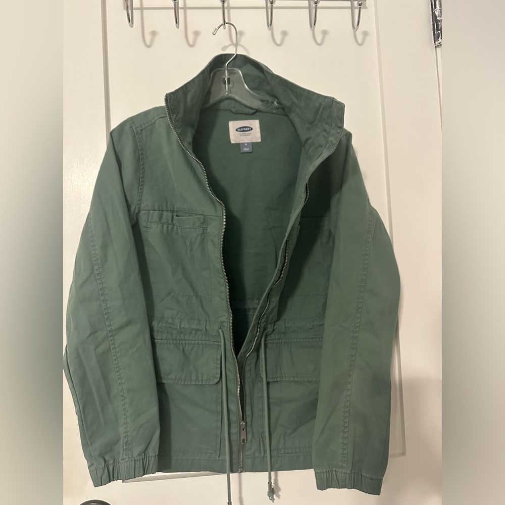 Old Navy Zip Up Jacket With Drawstring Cinch Belt - image 3